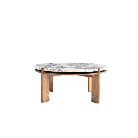 Bruna Coffee Table – Calcutta Marble & Saddle Oak, Satara, , ,