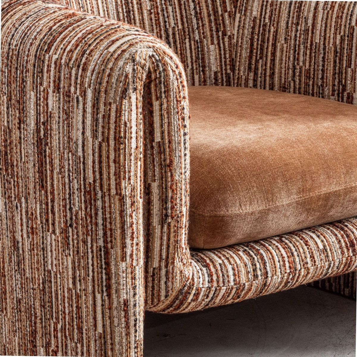 Vivien Lounge Chair – Cashew & Chipmunk, Satara, , ,