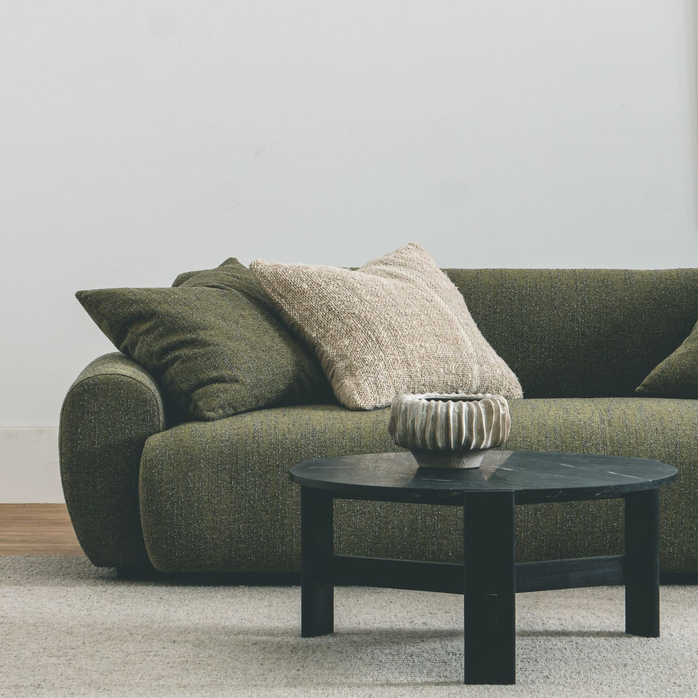 Marlow Sofa w/arms - Narla Angora Cocolea