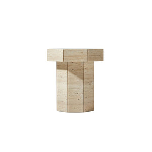 Bel Air Side Table – Matte Ivory Travertine, Satara, , ,