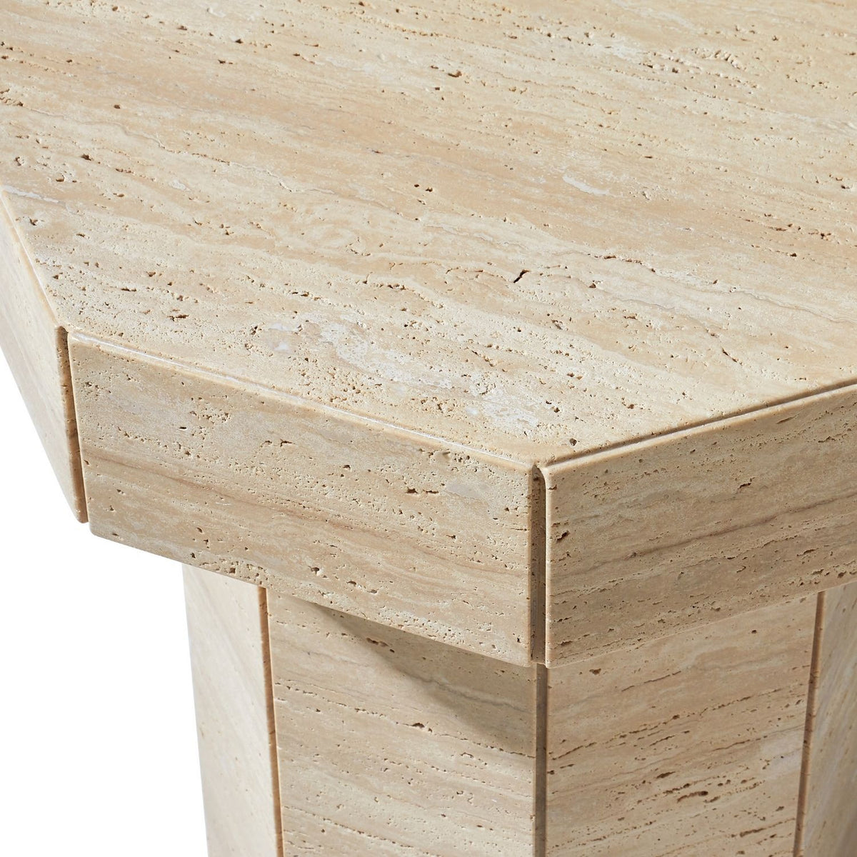 Bel Air Side Table – Matte Ivory Travertine, Satara, , ,