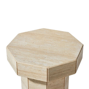 Bel Air Side Table – Matte Ivory Travertine, Satara, , ,
