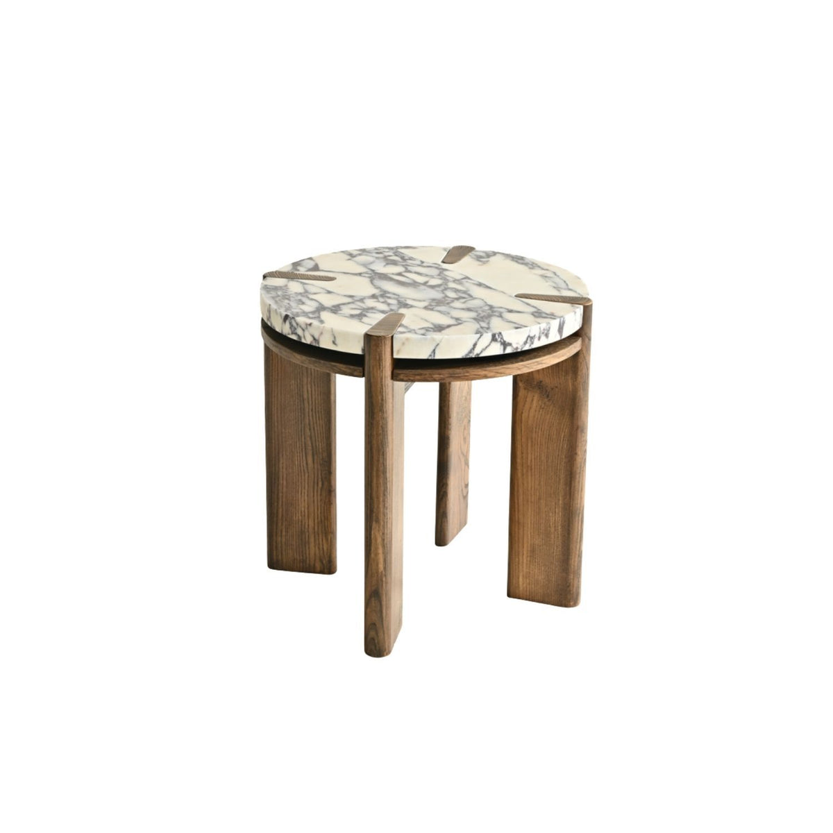Bruna Side Table – Calcutta Marble & Saddle Oak, Satara, , ,