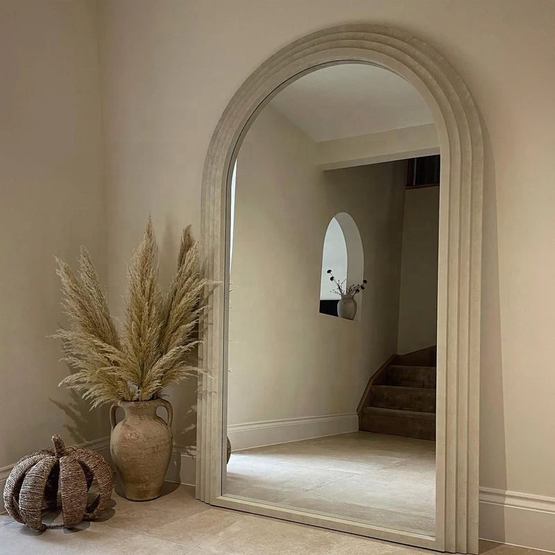 Monaco Arched Travertine Mirror - optional LED lighting, Cocolea, , ,