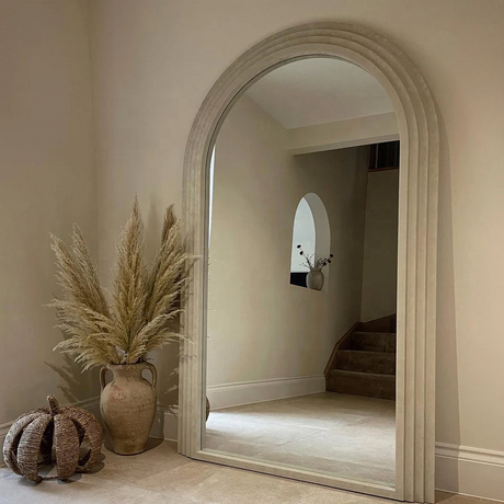 Monaco Arched Travertine Mirror - optional LED lighting, Cocolea, , ,