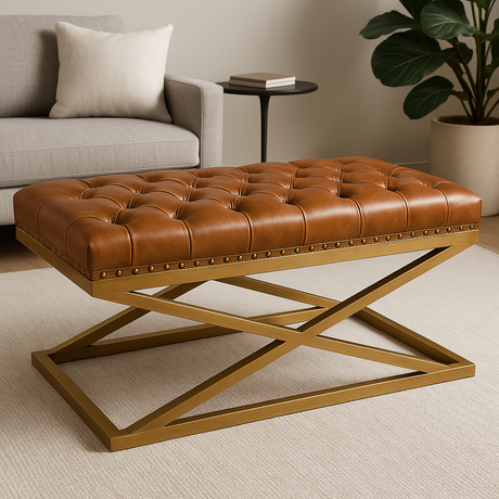 Regal Cross Base Ottoman – Customisable, Cocolea, , ,
