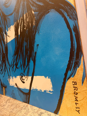 ‘Rosie’ – Blue Nude with Gold leaf Metal gilding on Canvas Original Artwork (David Bromley Original Artwork), David Bromley, , ,