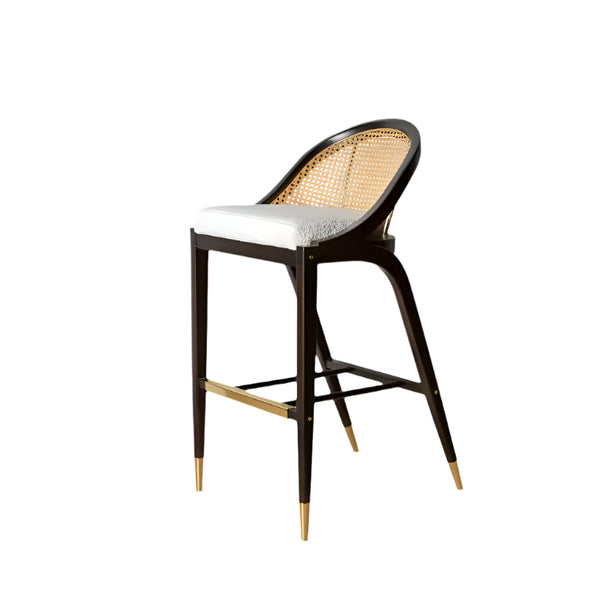 Maiko Counter Stool — Solid Ash or Oak with Rattan
