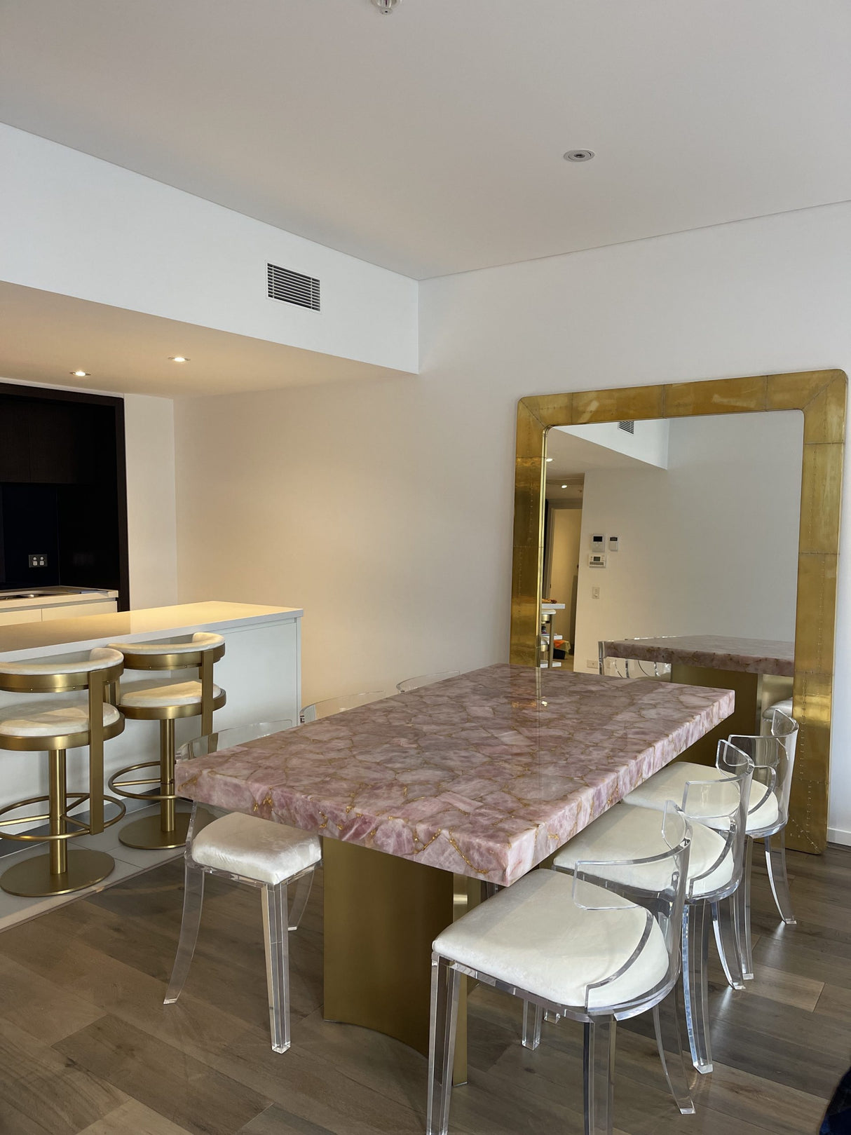 Gladis Semi Precious Stone Dining Table - Customisable, Cocolea, , ,