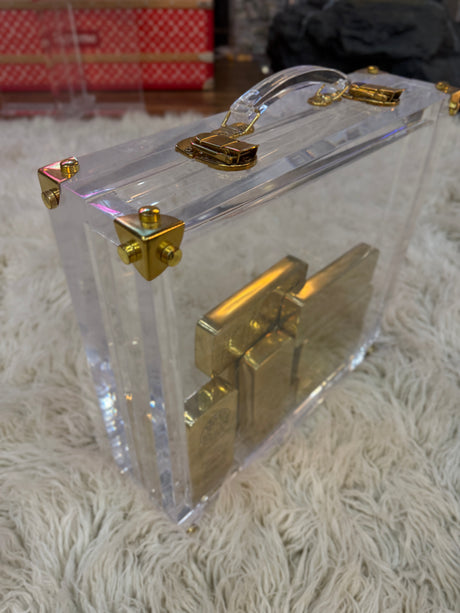 Bullion Vault Luxe – Acrylic Case Filled With 10 Solid Brass Gold Bars, Cocolea, , ,