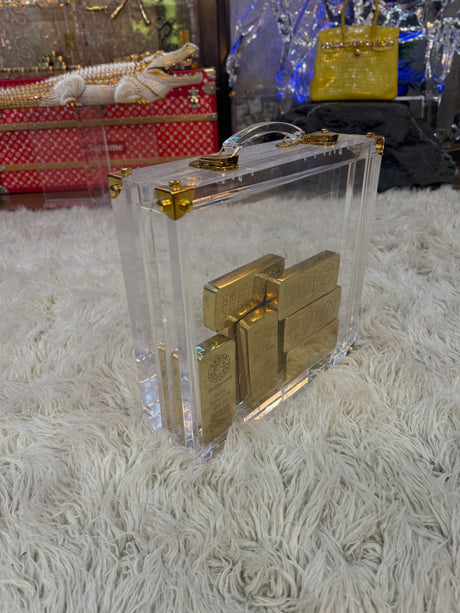 Bullion Vault Luxe – Acrylic Case Filled With 10 Solid Brass Gold Bars, Cocolea, , ,