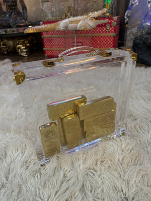 Bullion Vault Luxe – Acrylic Case Filled With 10 Solid Brass Gold Bars, Cocolea, , ,