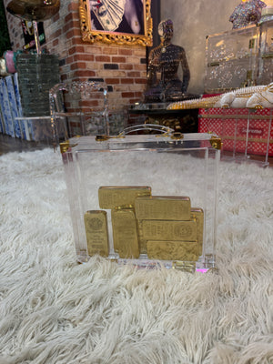Bullion Vault Luxe – Acrylic Case Filled With 10 Solid Brass Gold Bars, Cocolea, , ,