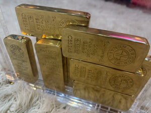 Bullion Vault Luxe – Acrylic Case Filled With 10 Solid Brass Gold Bars, Cocolea, , ,