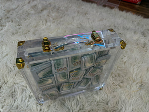 Millionaire Vaul Acrylic Cash Case – Stacked $100 Bills, Cocolea, , ,