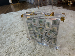 Millionaire Vaul Acrylic Cash Case – Stacked $100 Bills, Cocolea, , ,