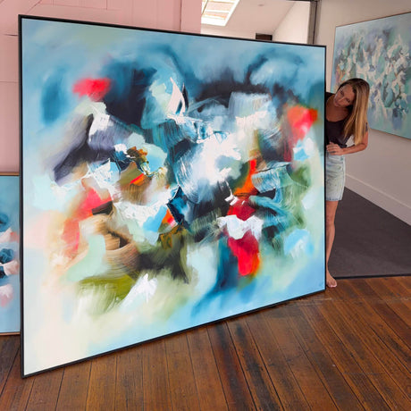 Fleeting Love original oil on linen by Catherine Hiller, abstract art at Cocolea