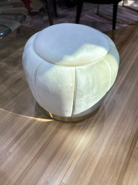 Florence Stool - Cream and brass, Cocolea, , ,