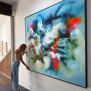 Fleeting Love original oil on linen by Catherine Hiller, abstract art at Cocolea