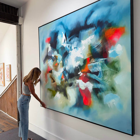 Fleeting Love original oil on linen by Catherine Hiller, abstract art at Cocolea
