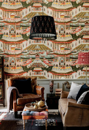 Indian Palace Wallpaper in Ivory & Multi, Cocolea Natty & Polly, , ,