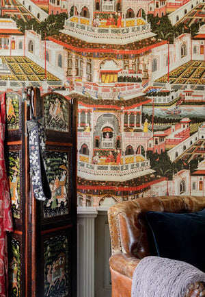 Indian Palace Wallpaper in Ivory & Multi, Cocolea Natty & Polly, , ,