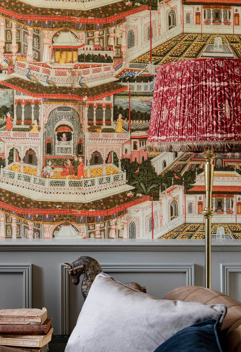 Indian Palace Wallpaper in Ivory & Multi, Cocolea Natty & Polly, Per roll (52 cm × 9 m), ,