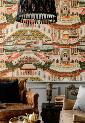 Indian Palace Wallpaper in Ivory & Multi, Cocolea Natty & Polly, , ,