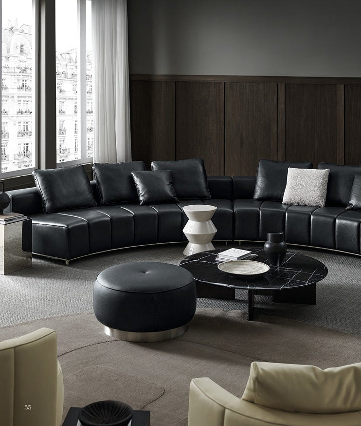 Lorne Black Leather Modular Sofa, Cocolea, , ,