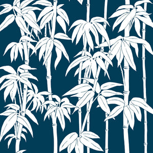 Japanese Bamboo wallpaper in Cruise by Natty & Polly, full pattern view
