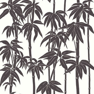 Japanese Bamboo wallpaper in Iron Bark by Natty & Polly, full pattern view