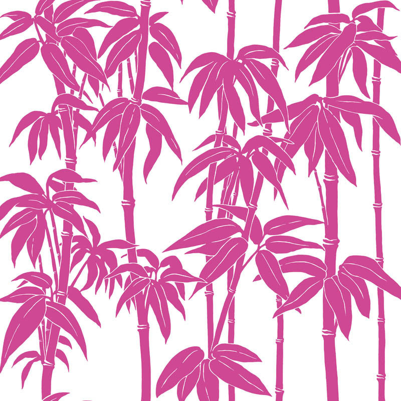 Japanese Bamboo wallpaper in Magenta by Natty & Polly, full pattern view