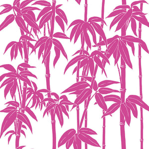 Japanese Bamboo wallpaper in Magenta by Natty & Polly, full pattern view