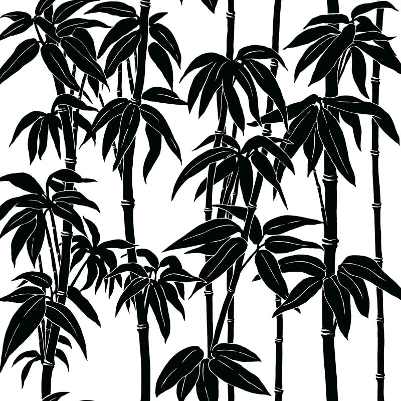 Japanese Bamboo wallpaper in Magpie by Natty & Polly, full pattern view