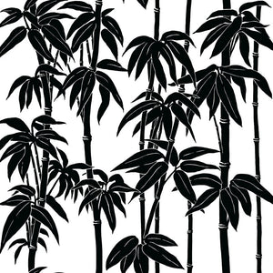 Japanese Bamboo wallpaper in Magpie by Natty & Polly, full pattern view