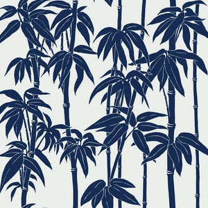 Japanese Bamboo wallpaper in Pacific by Natty & Polly, full pattern view