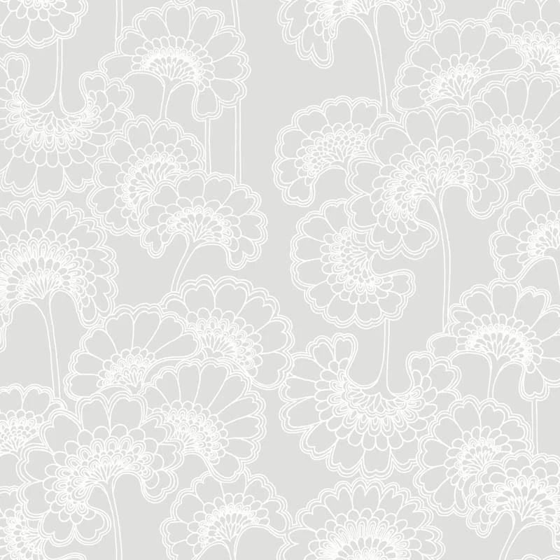 Japanese Floral Wallpaper, Cocolea Natty & Polly, Brume, Per roll (61.5 cm × 10 m),
