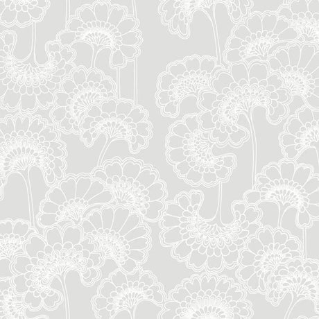 Japanese Floral Wallpaper, Cocolea Natty & Polly, Brume, Per roll (61.5 cm × 10 m),