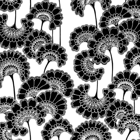 Japanese Floral Wallpaper, Cocolea Natty & Polly, Magpie, Per roll (61.5 cm × 10 m),