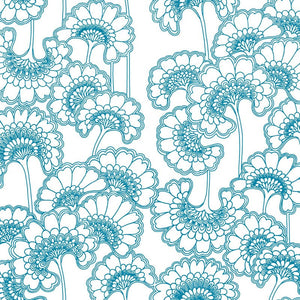 Japanese Floral Wallpaper, Cocolea Natty & Polly, Waterfall, Per roll (61.5 cm × 10 m),