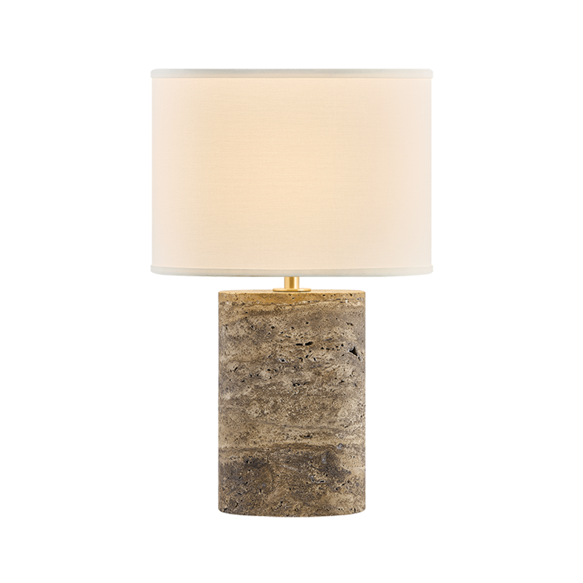 Lawrence Park travertine table lamp by Hudson Valley Lighting in Aged Brass