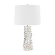 Bellarie stacked crystal table lamp by Hudson Valley Lighting in Aged Brass