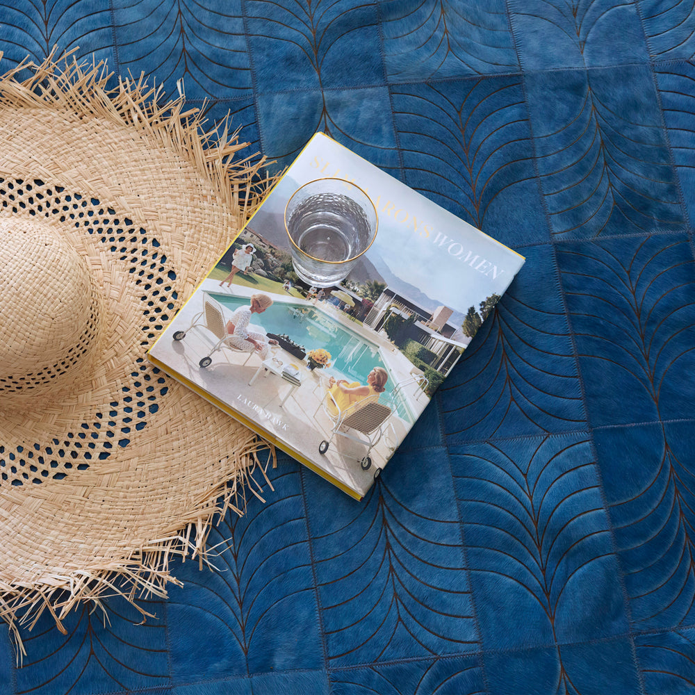 Las Palmas Denim Art Hide Rug, Cocolea, , ,