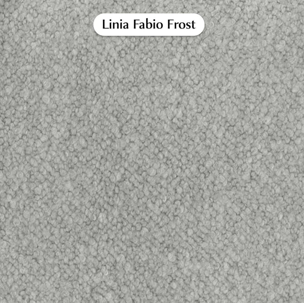 Trend Foot Stool with Bouclé, Cocolea, Frost, Chrome,