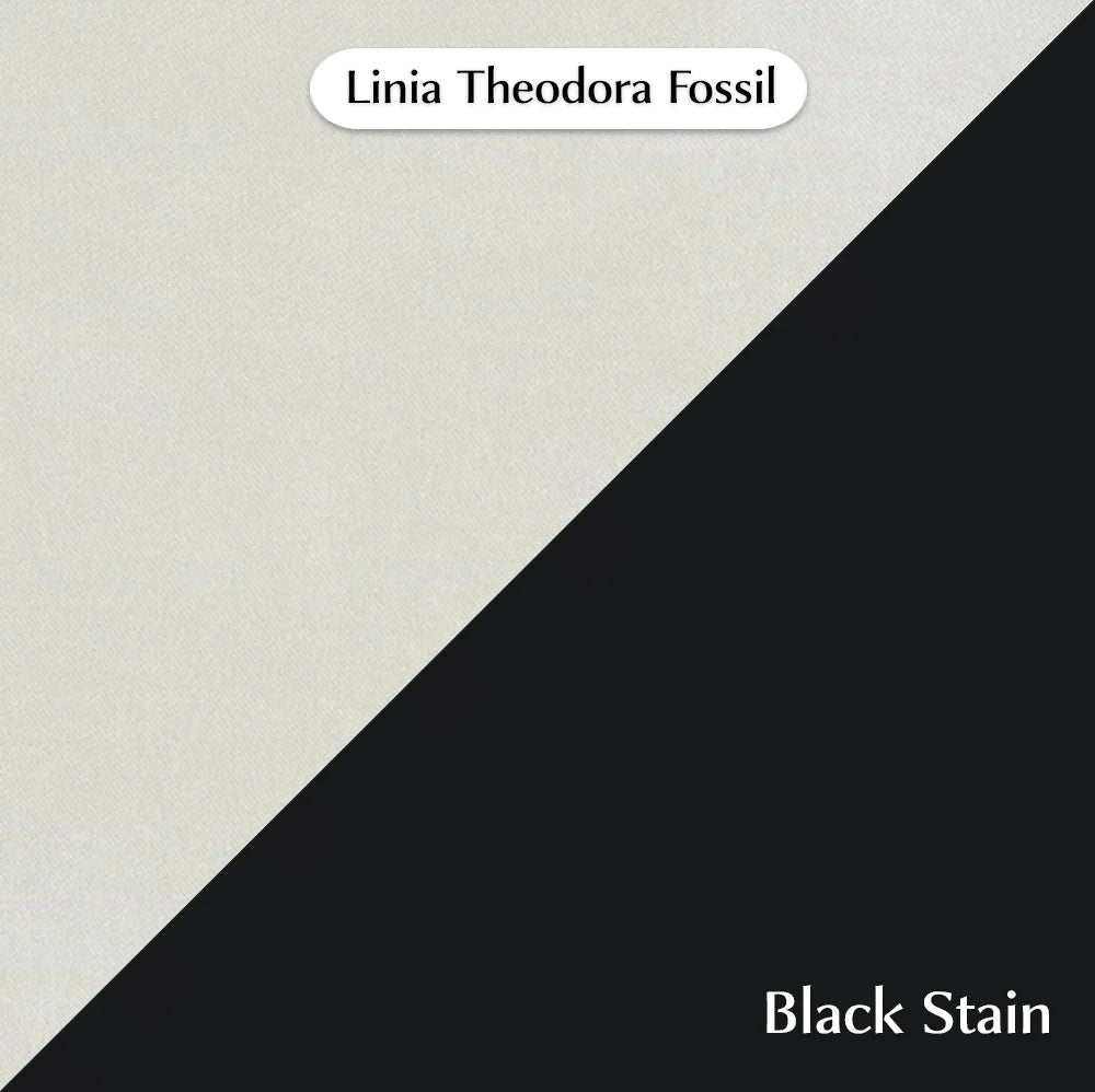 Trend Foot Stool - With Theodora, Cocolea, Fossil, Powder Coat -Black Satin,