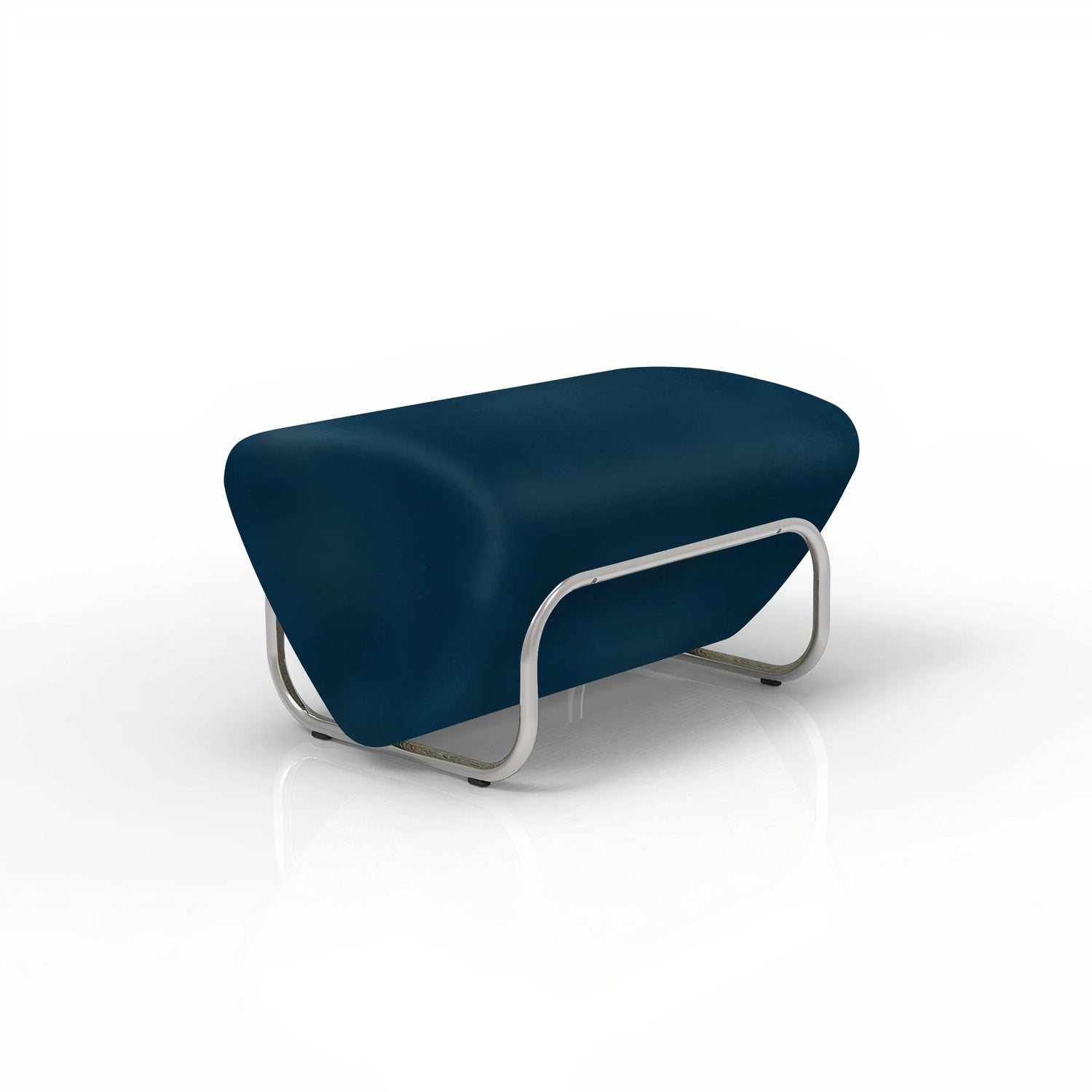 Trend Foot Stool with Theodora, Cocolea, Lake, Chrome,