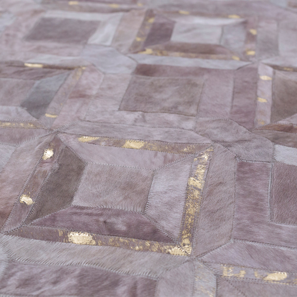 Mosaica Fog & Gold Art Hide Rug, Cocolea, , ,