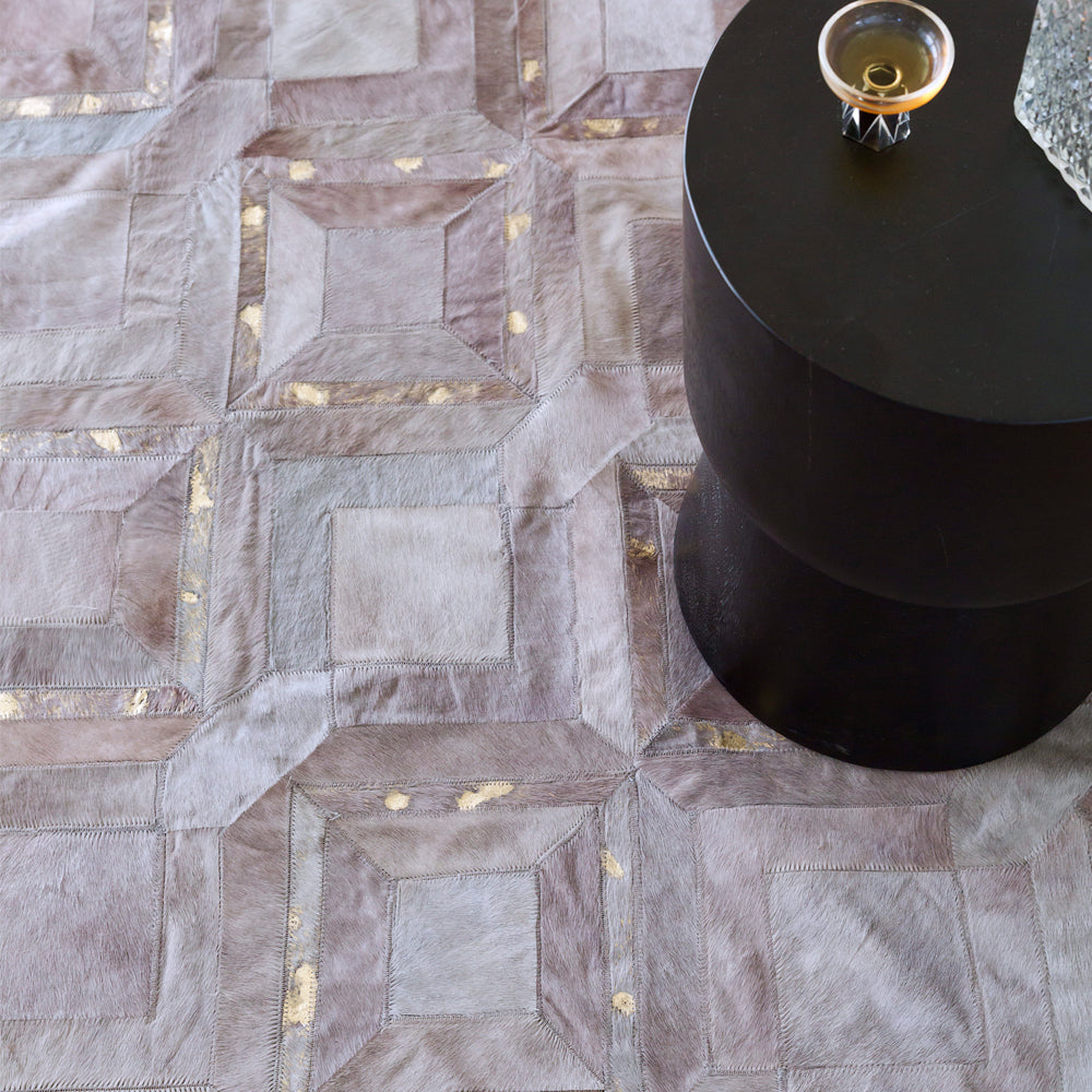 Mosaica Fog & Gold Art Hide Rug, Cocolea, , ,
