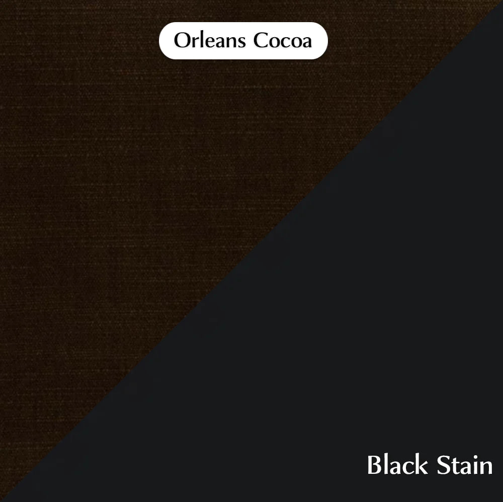 Trend Foot Stool with Orleans, Cocolea, Cocoa, Powder Coat -Black Satin,