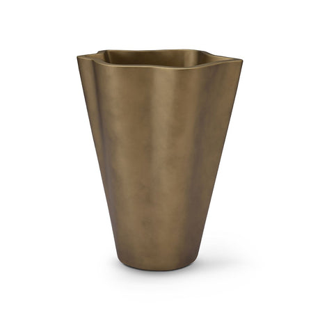 Maison Debrah Leryn sculptural floor planter in a vintage brass finish
